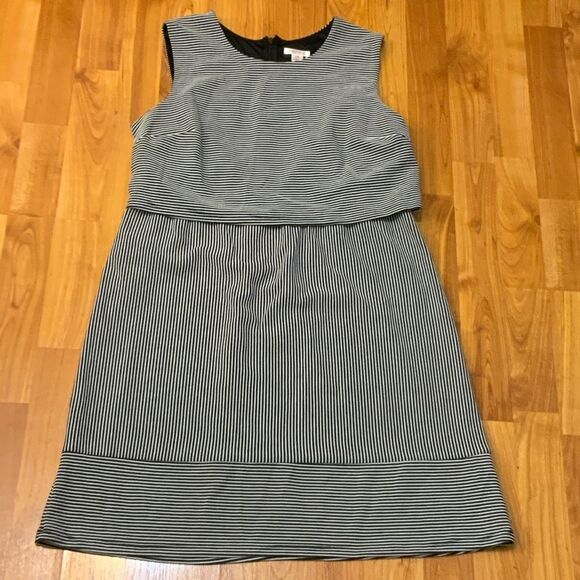 Xhilaration Black and White Striped Midi Dress - Picture 3 of 3